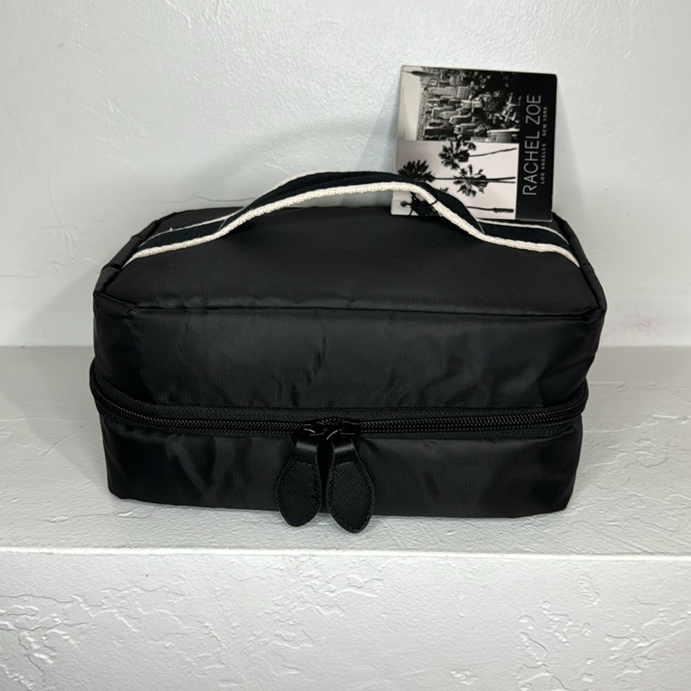 NWT Rachel Zoe black hanging 5 pc toiletry bag set